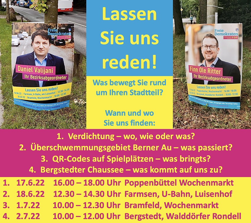 FDP-Fraktion Wandsbek vor Ort: Was ist los im Stadtteil?